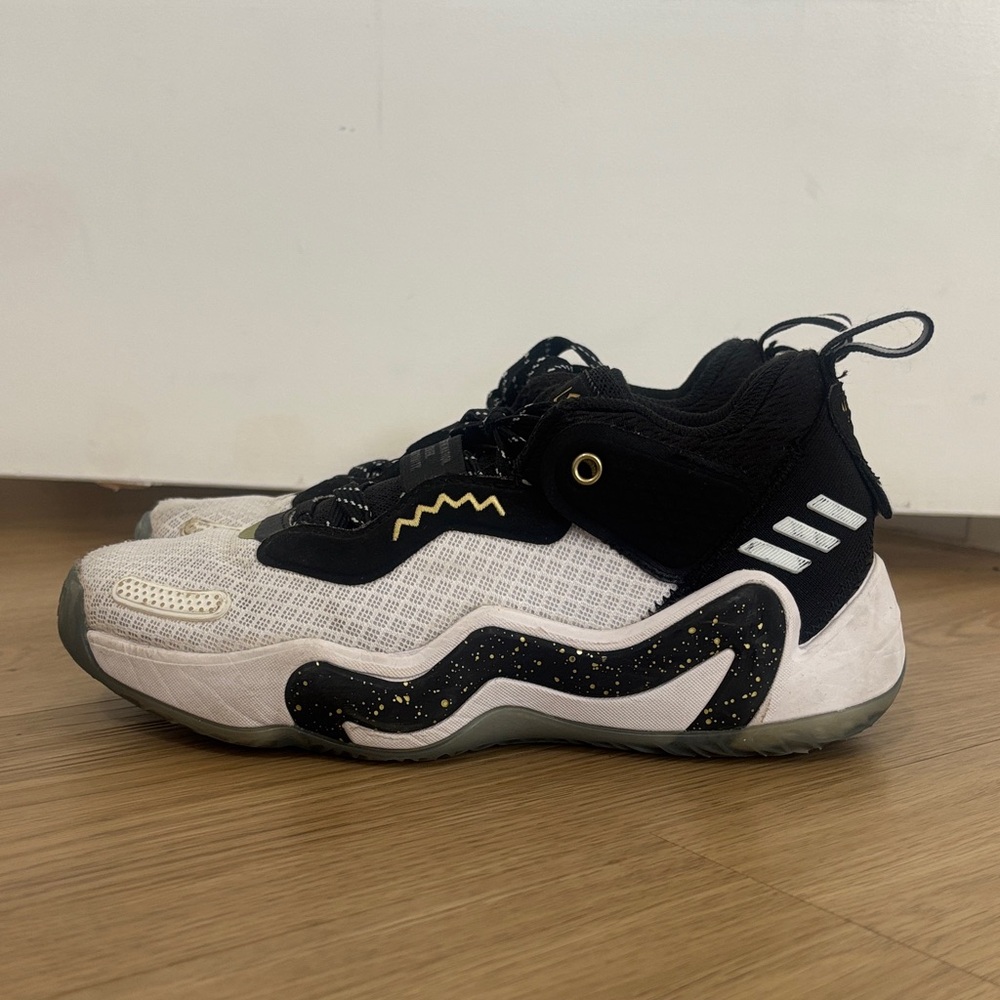 adidas Kids Black and White Basketball Shoes